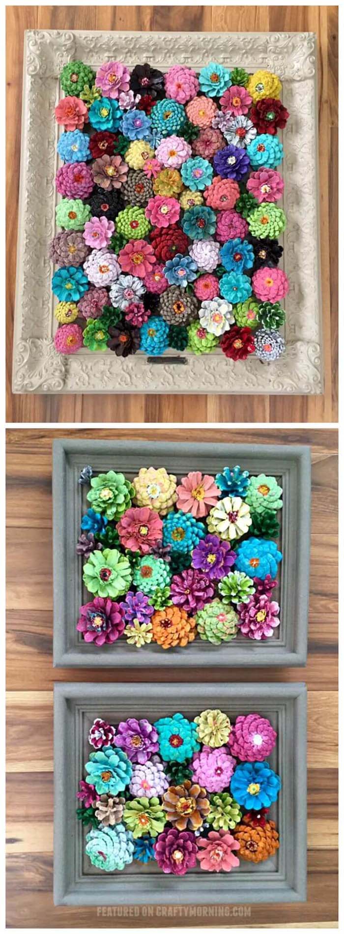 Spring Blooms With Pinecones