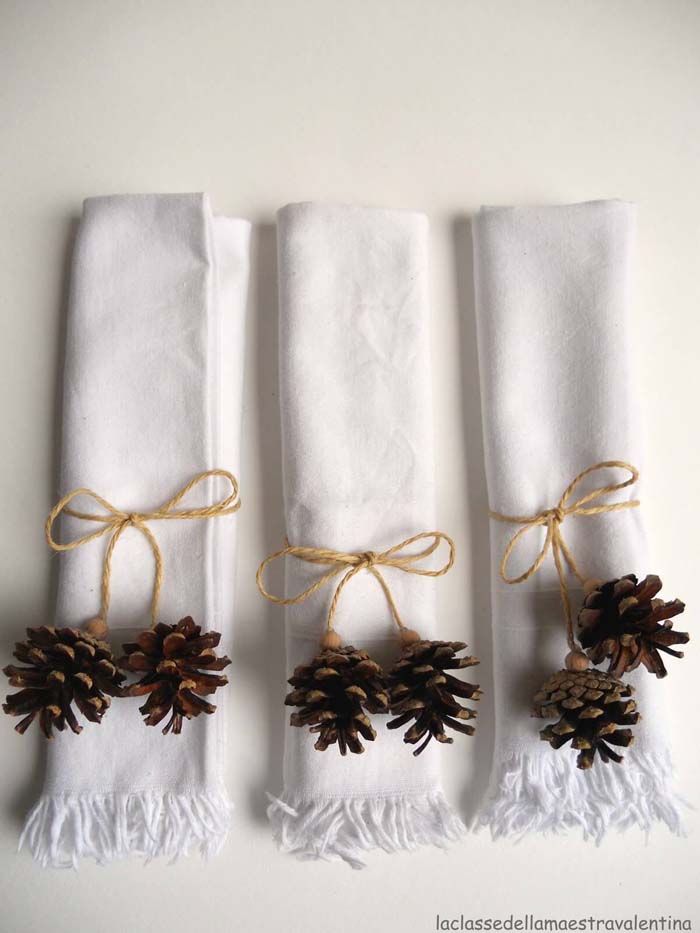 Festive Pinecone Napkin Rings