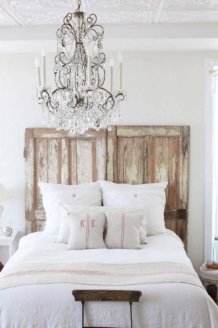 Weathered Doors As A Headboard