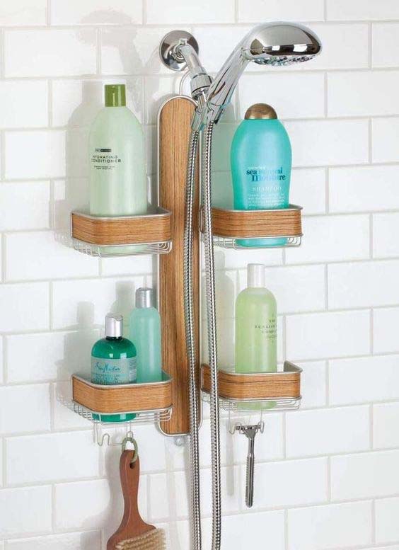 Wood And Metal Shower Caddy