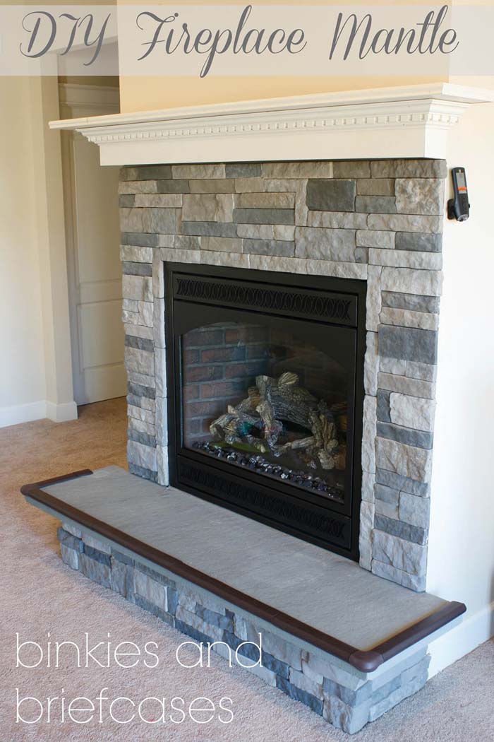 Make Your Own Stacked Stone Fireplace