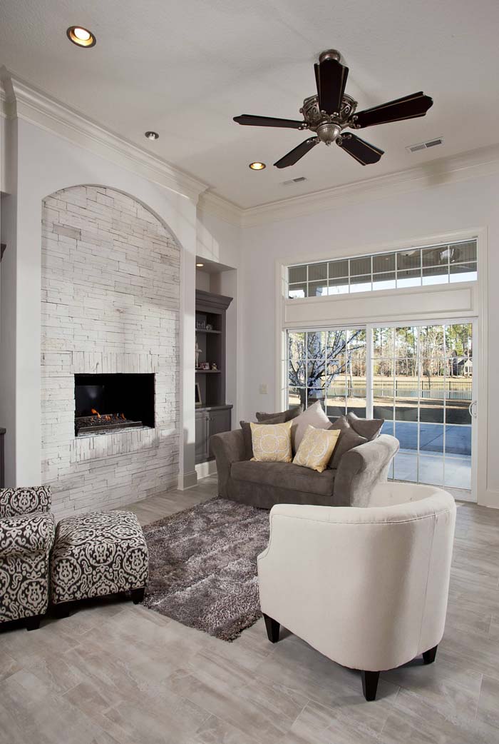 Frame The Stone Fireplace With Storage Furniture
