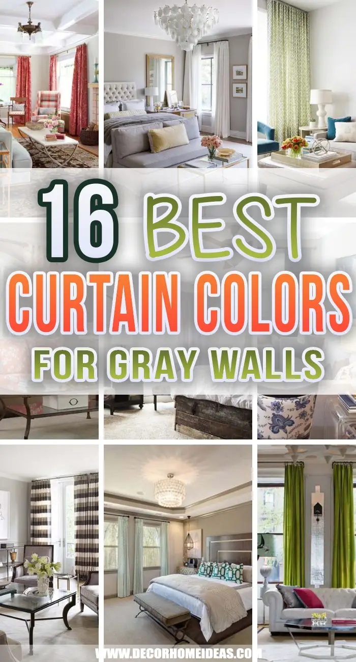 Best curtain colors for gray walls. Are you trying to decide what color curtains are best to combine with gray walls? We have chosen the best options from pastel-colored curtains to multi-colored ones. #decorhomeideas