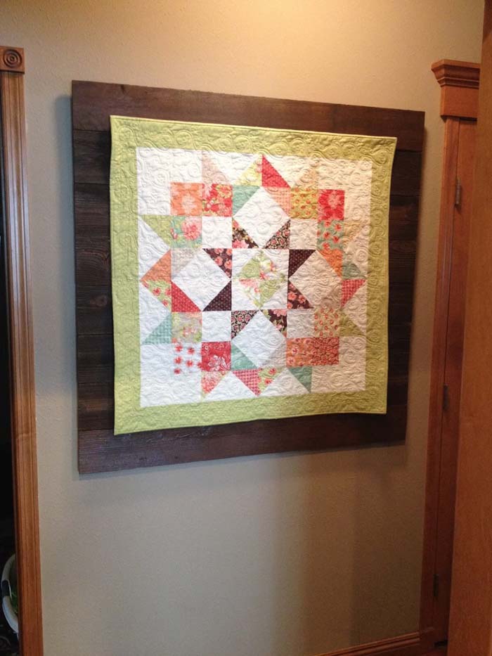 Quilt Display With Barn Wood