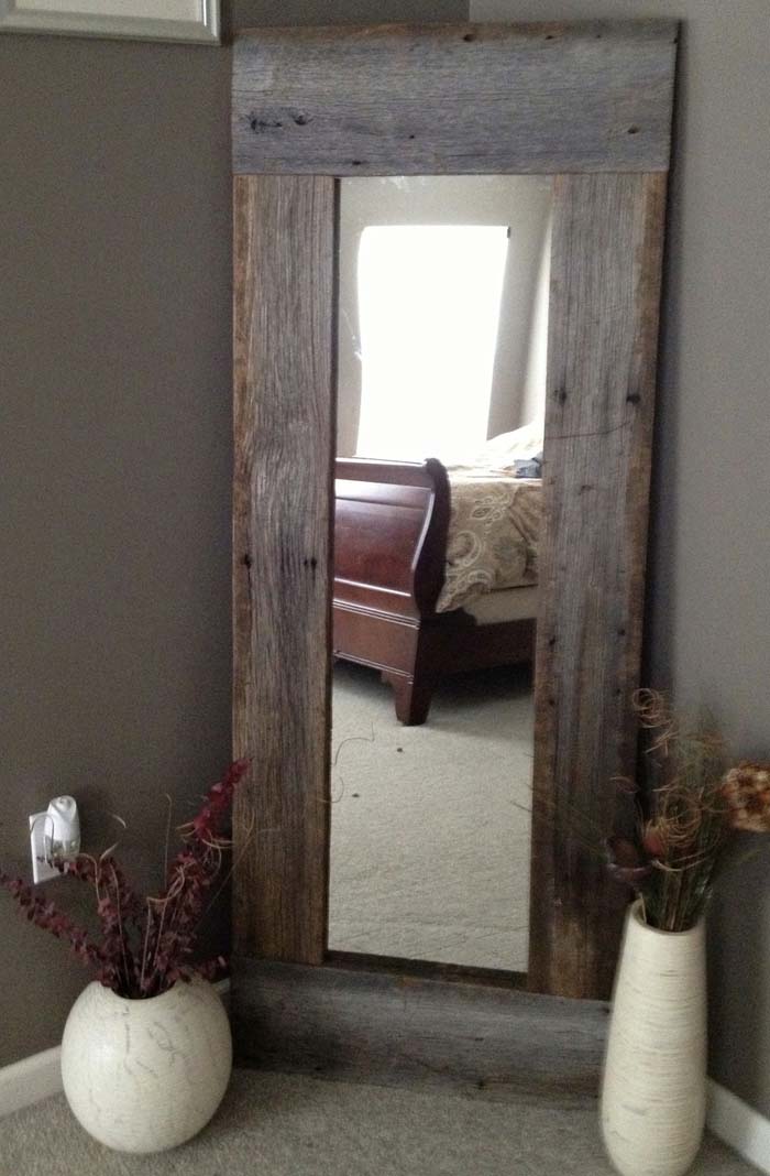 Tall Reclaimed Wood Mirror