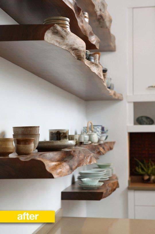 Live Edge Kitchen Shelves