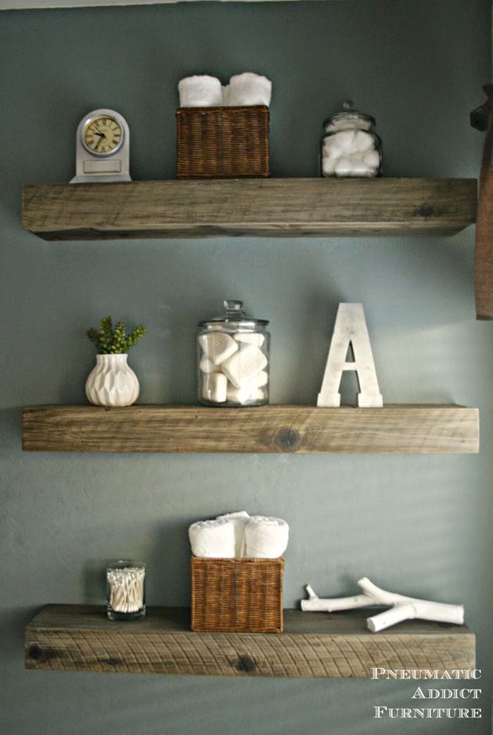 Reclaimed Wood Storage Shelf