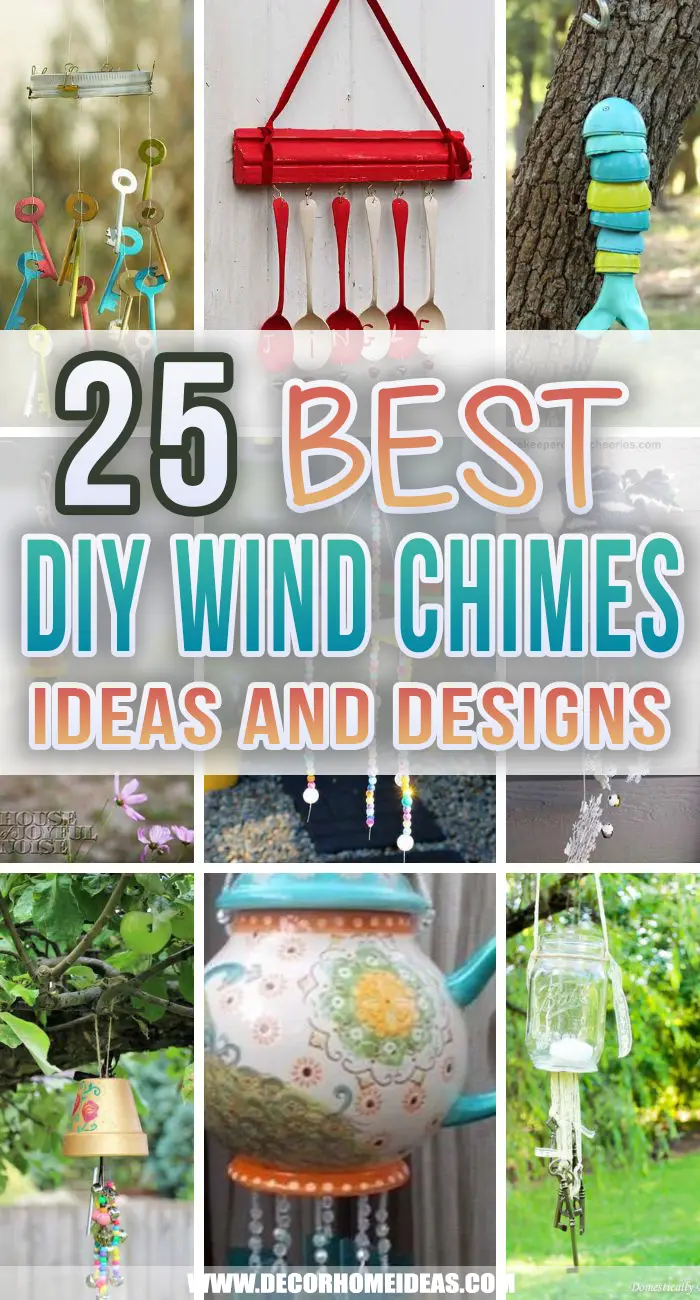 Best DIY Wind Chimes Ideas. Add some personal touch to your front porch or garden with these easy DIY wind chimes that will reflect light and create calming sounds. #decorhomeideas