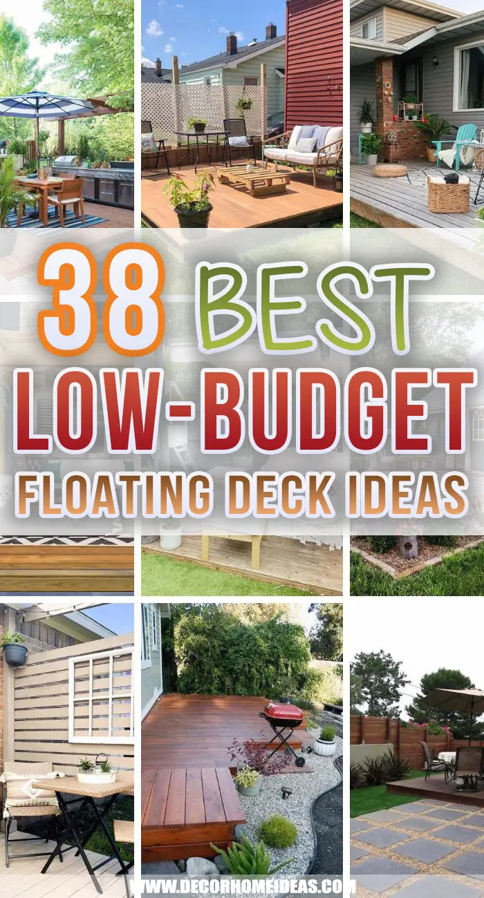 Best Low Budget Floating Deck Ideas. Add a low-budget floating deck to your backyard and create the perfect relaxation oasis for your family and guests. Inspire yourself with these cheap DIY floating deck projects. #decorhomeideas