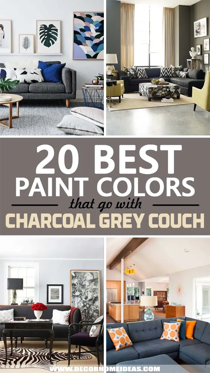 What Colors Go With Charcoal Grey Couch and Sofa. Wonder how to match your wall paint color with the charcoal grey couch? These color ideas will help you make the most of this tricky combination. #decorhomeideas