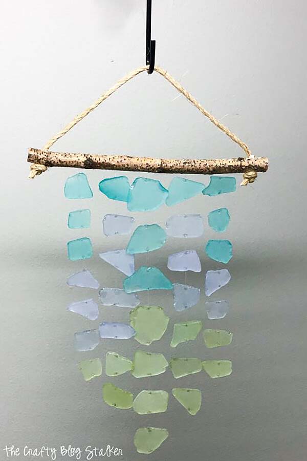 Sea Glass And Drift Wood Wind Chime