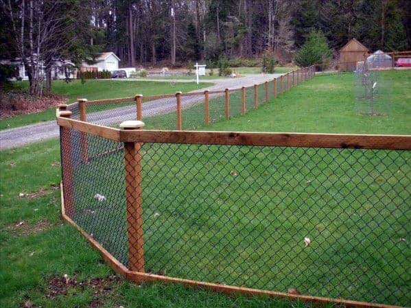 Chain Link Mesh On Wooden Structure