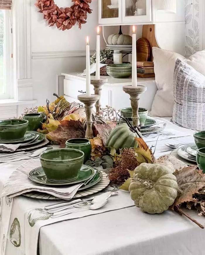 Fall Centerpiece In Green