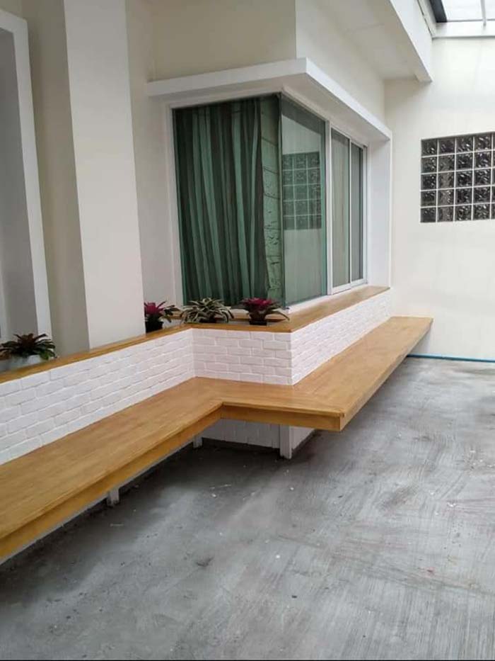 Bench Built-in The House Wall