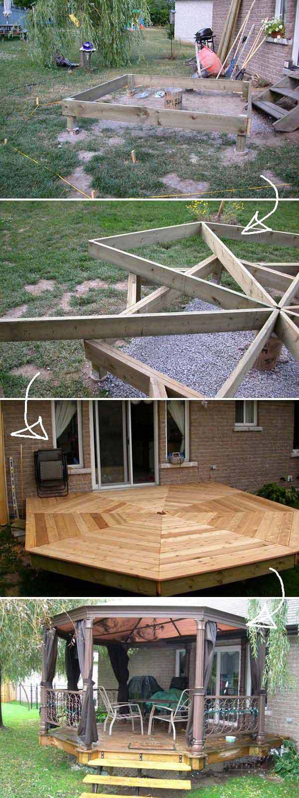 DIY Hexagonal Floating Deck