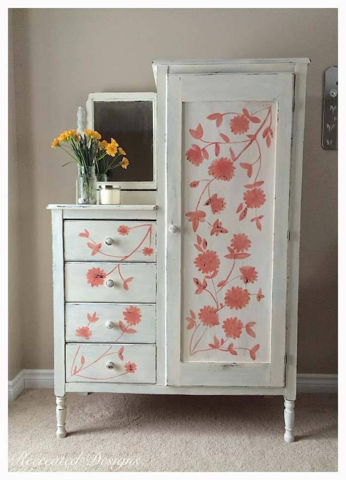 Armoire With Floral Painting