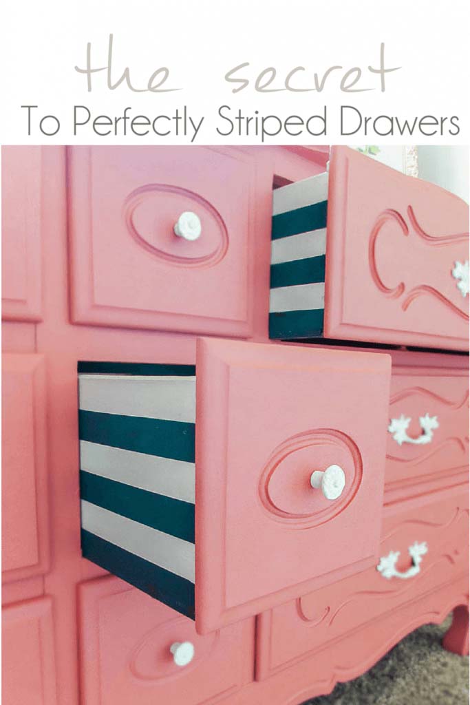 Cheerful Stripes For A Dresser Makeover