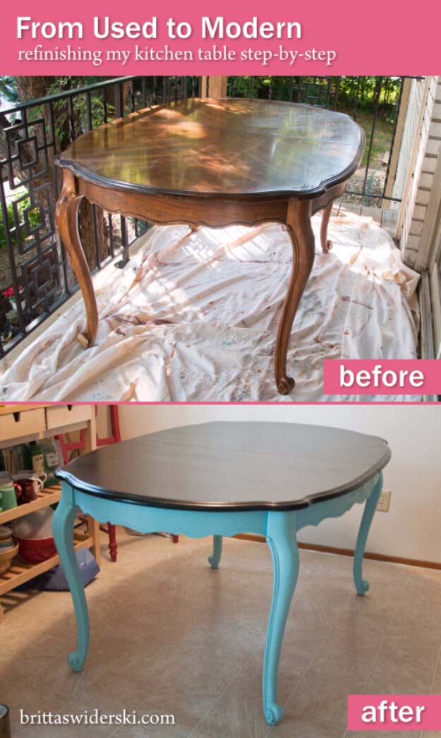 From Retro To Modern Dining Table Makeover Idea
