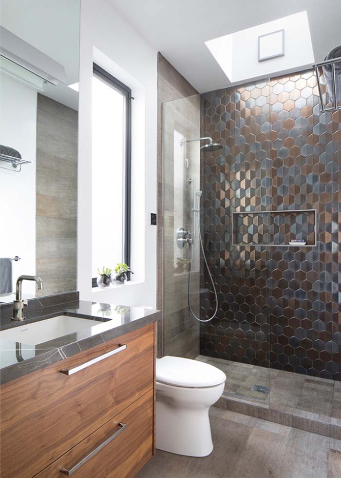 Metallic Tile Splash Wall