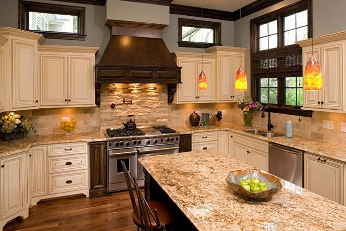 Natural Stacked Stone Backsplash