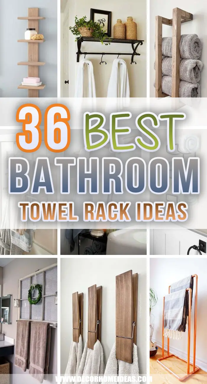 Best Bathroom Towel Rack Ideas. Keep your towels perfectly organized and easy to use with these bathroom towel rack ideas. #decorhomeideas