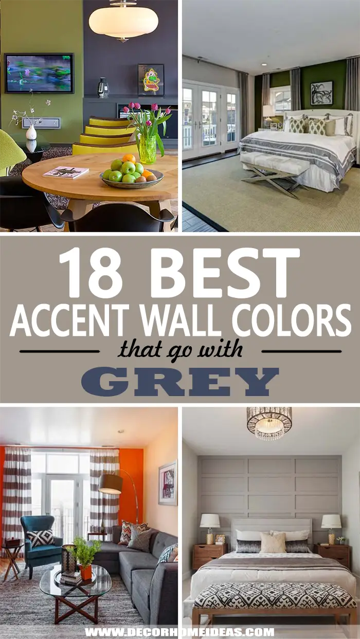 Best Color Accent Wall That Goes With Grey. Get some fresh ideas on what color accent wall goes with grey. Add some pastel or bold colors to your accent wall to create a modern look for your home. #decorhomeideas