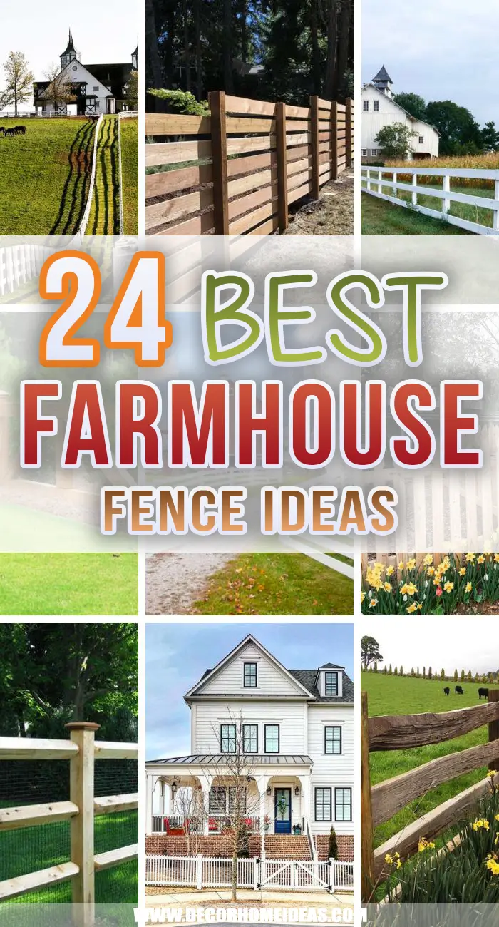 Best Farmhouse Fence Ideas. Add a beautiful fence around your farmhouse to add a more rustic and authentic look to your home. Natural wood fence is an excellent addition to any farmhouse yard. #decorhomeideas