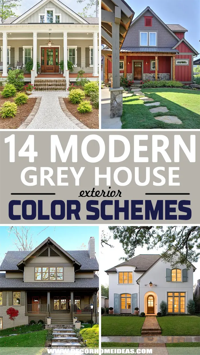 Modern Grey House Exterior Color Schemes. Following the popular trend of grey house exterior we have compiled the best color schemes that go with it.  #decorhomeideas