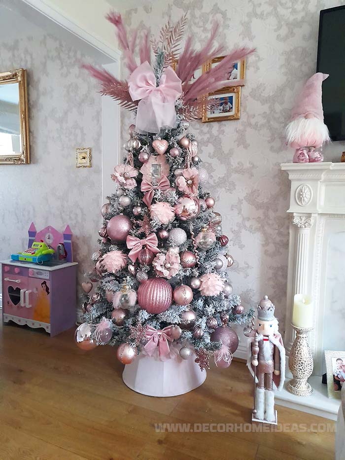 Rose Gold Silver Christmas Tree