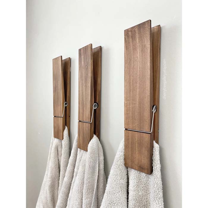 Giant Clothespins Rack