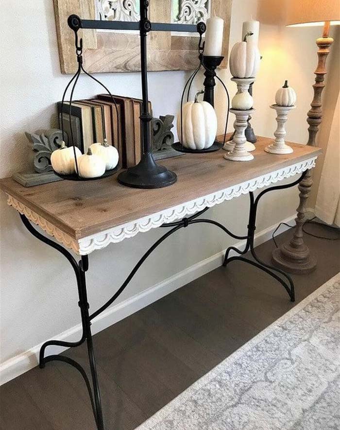 Vintage Iron Console Table Arrangement