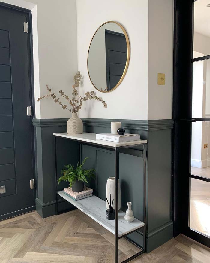 Industrial Minimalist Console Table Arrangement