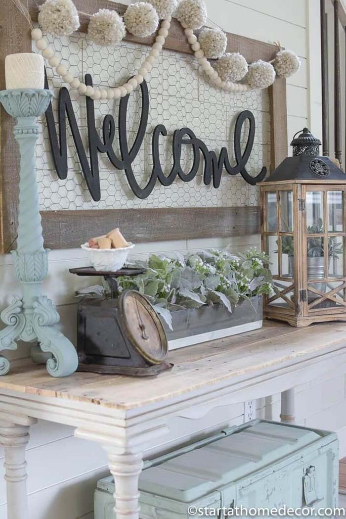 Vintage Console Table Décor Arrangement