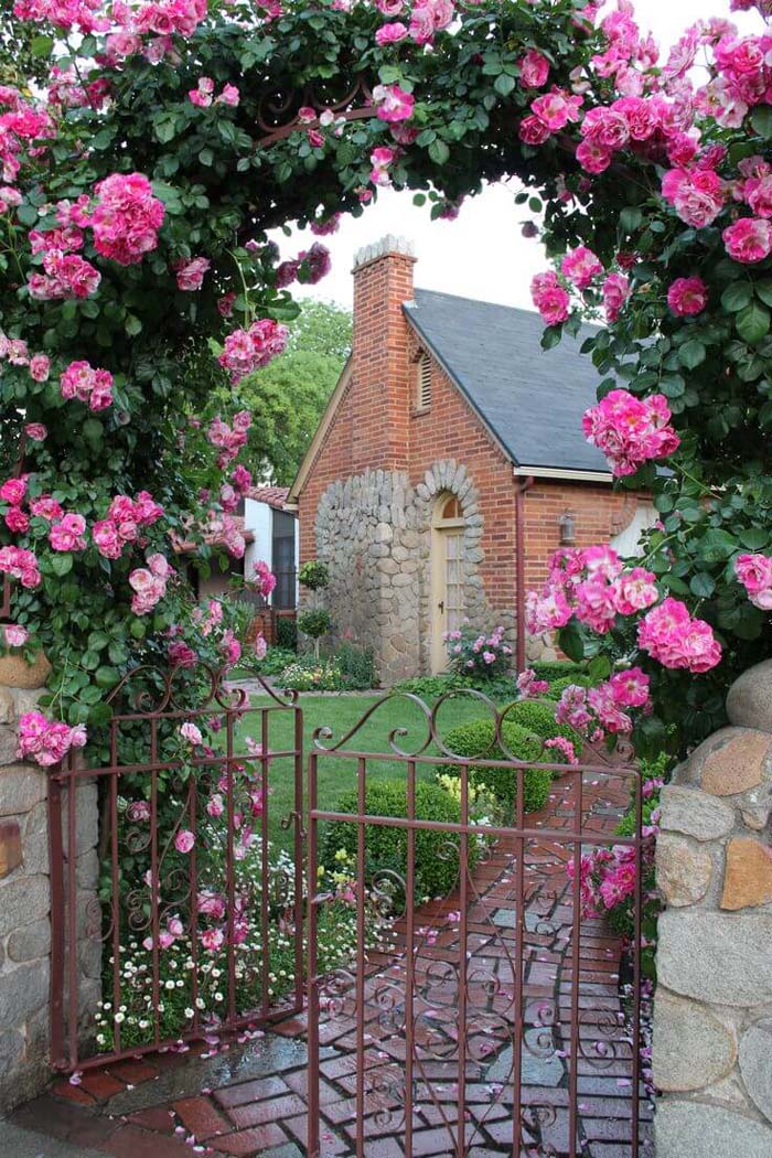 A Gate With A Rose Arch