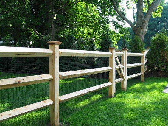 Split-Rail Fence with Welded Wire