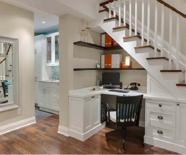 Home Office Or Study Nook Under The Stairs