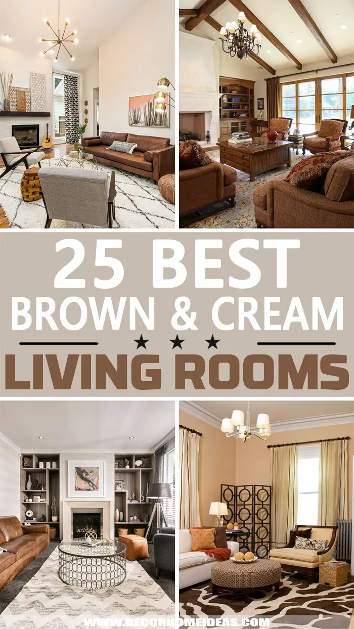 Best Brown and Cream Living Room Ideas. Create a calming and relaxing atmosphere with these trendy brown and cream living room ideas. Choose a modern or classic color combination. #decorhomeideas