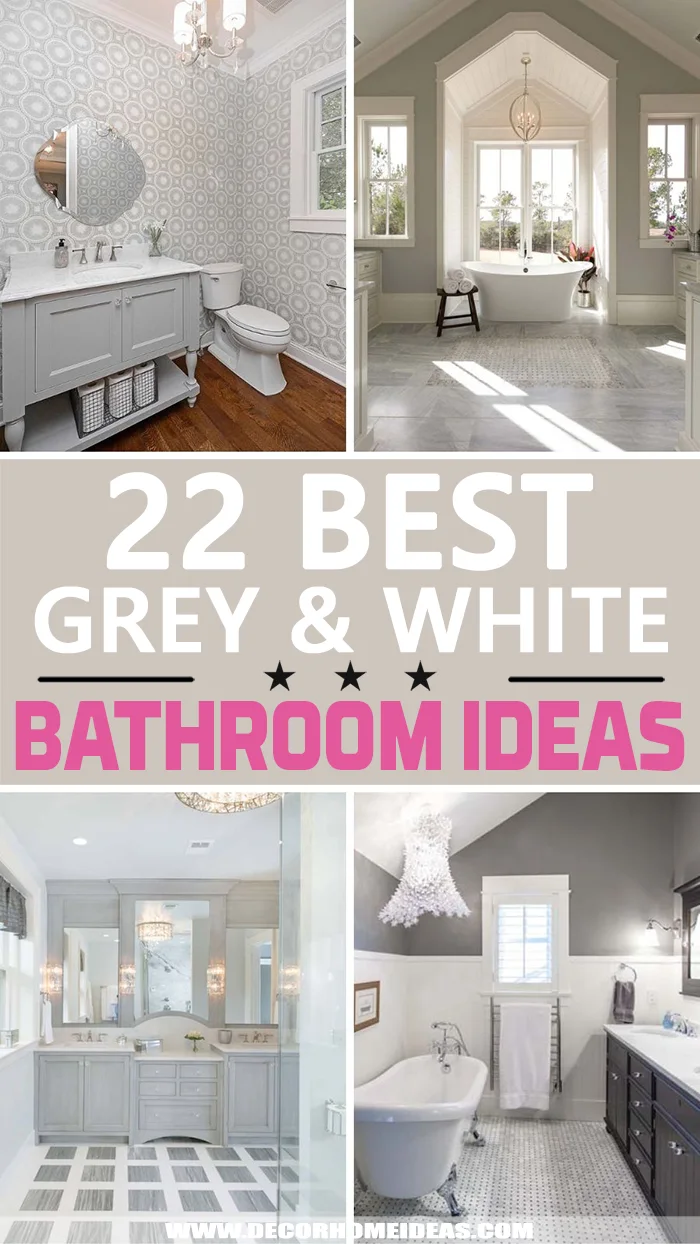 Best Grey And White Bathroom Ideas. Upgrade your bathroom with these trendy grey and white ideas. From modern and sleek to classic and traditional, these bathroom designs will inspire you to create a chic and inviting space. #decorhomeideas