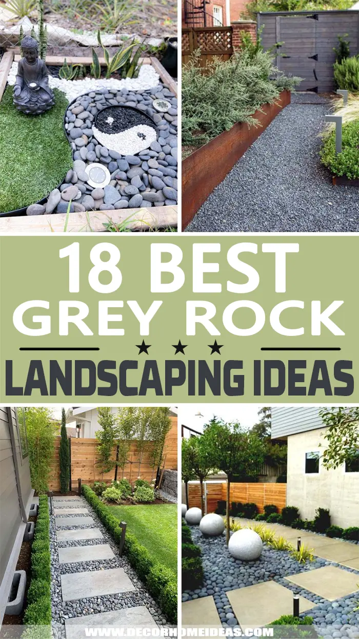 As melhores ideias de paisagismo em Gray Rock. Adicione algumas pedras cinzentas ao seu projeto paisagístico para criar um padrão diferente ou uma borda de jardim moderna. #decorhomeideas