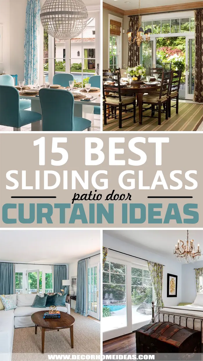Best Sliding Glass Patio Door Curtain Ideas. Spruce up your sliding glass patio doors with these stylish curtain ideas. From bold accents to lightweight functional window treatment we have them all. #decorhomeideas