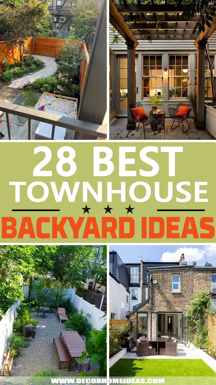 Best Townhouse Backyard Ideas. It's time to give your backyard a fresh and stylish makeover! We have rounded up the best townhouse backyard ideas and designs. #decorhomeideas