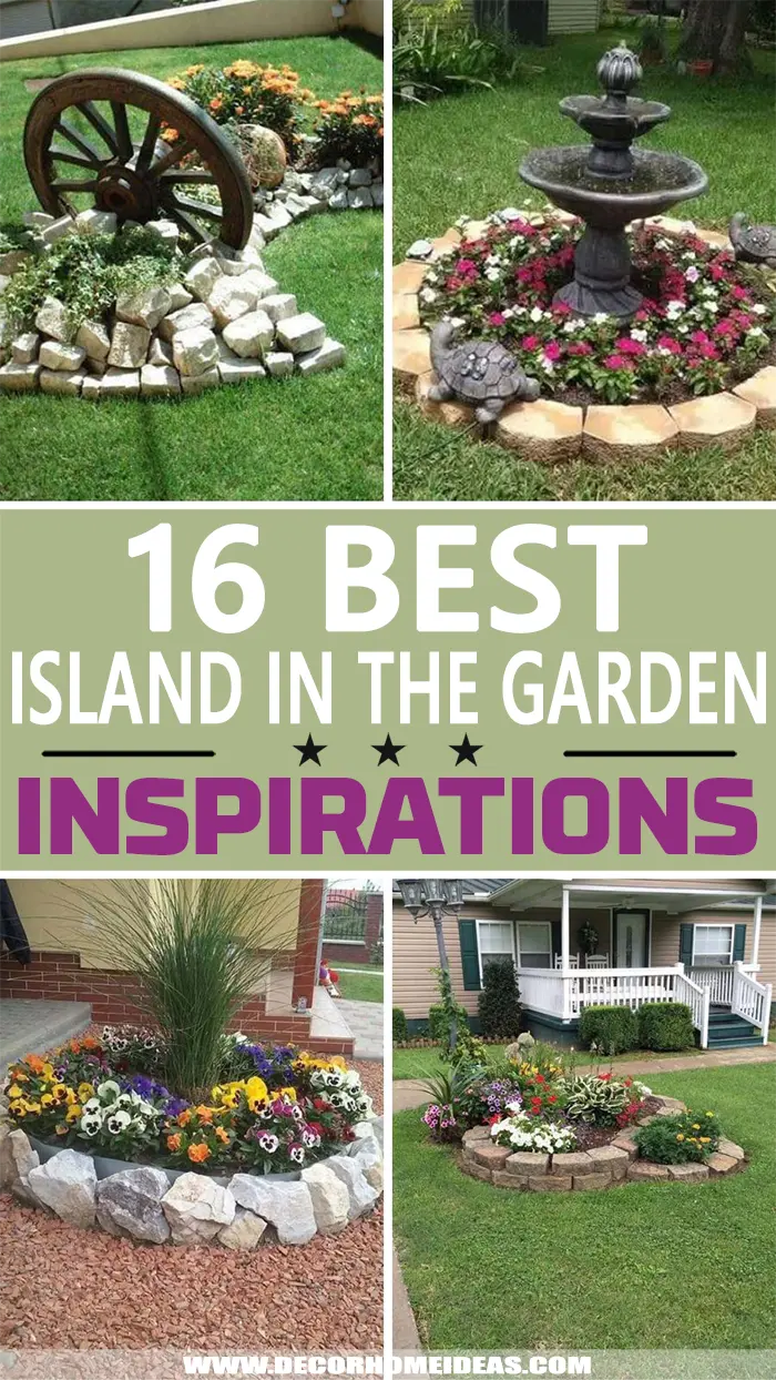 Island In The Garden Ideas. Create a beautiful island in the garden with these flower beds. Plant colorful flowers and separate them with garden edging to create an island. #decorhomeideas