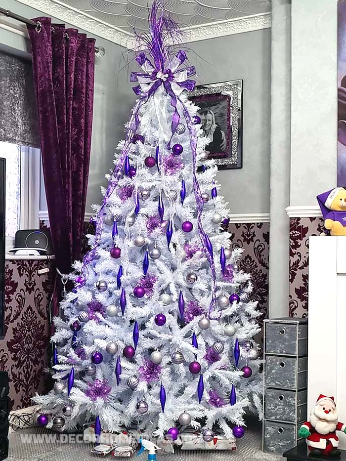 Purple and White Christmas Tree