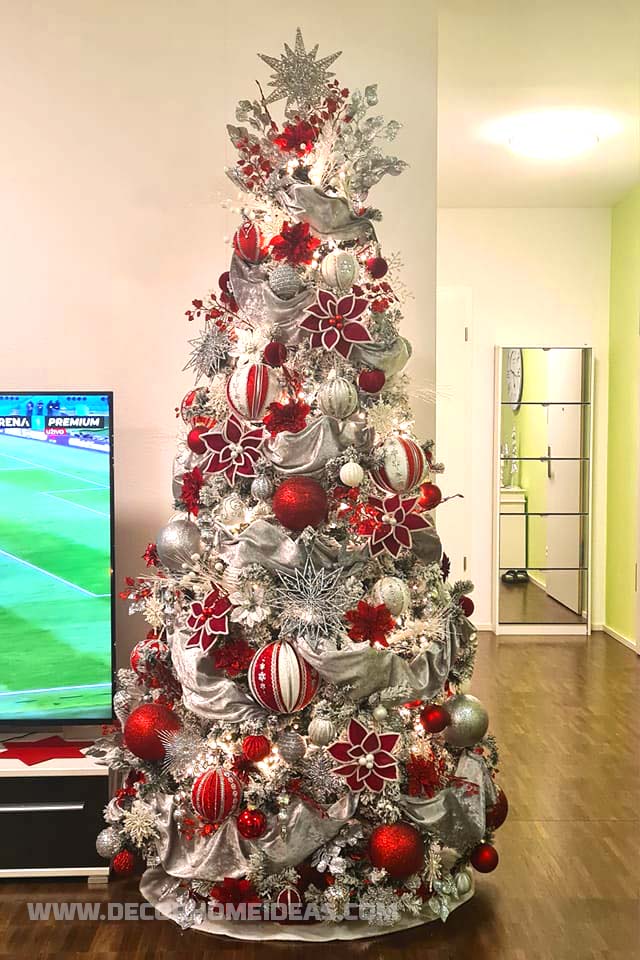 Red and Silver Christmas Tree