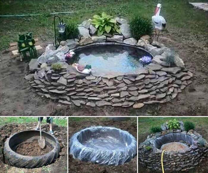 DIY Duck Pond from Old Tire