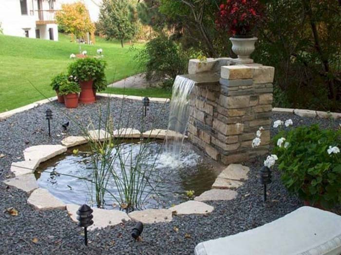Formal Seating Area with Duck Pond