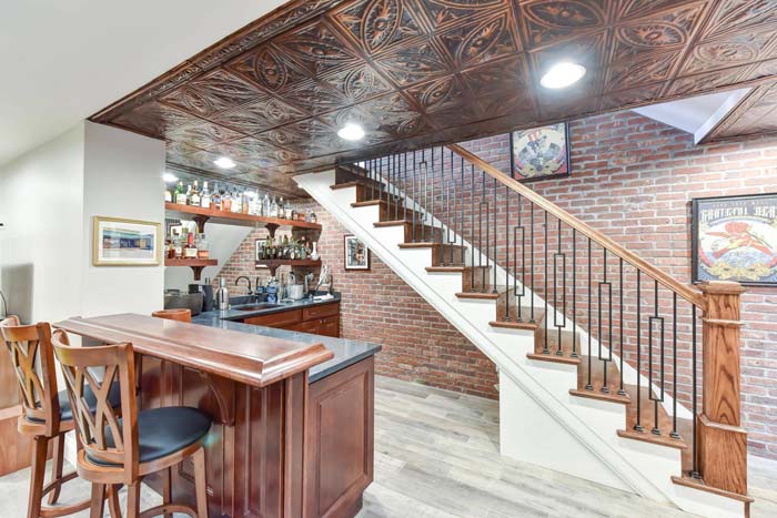 Iron and Hardwood Staircase