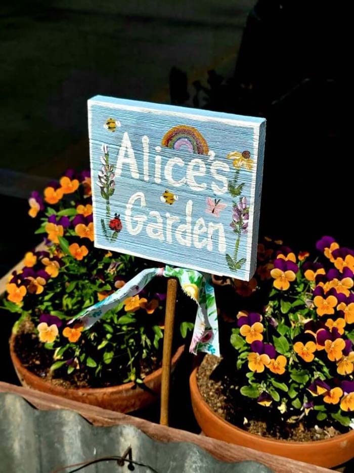 Small Wooden Garden Sign