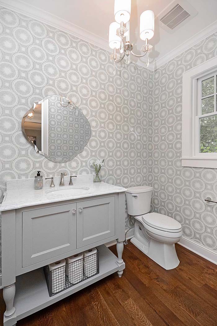 Geometric Pattern in a Traditional Bathroom