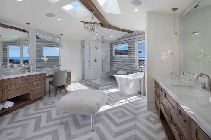 Graphic Gray Tile Floor